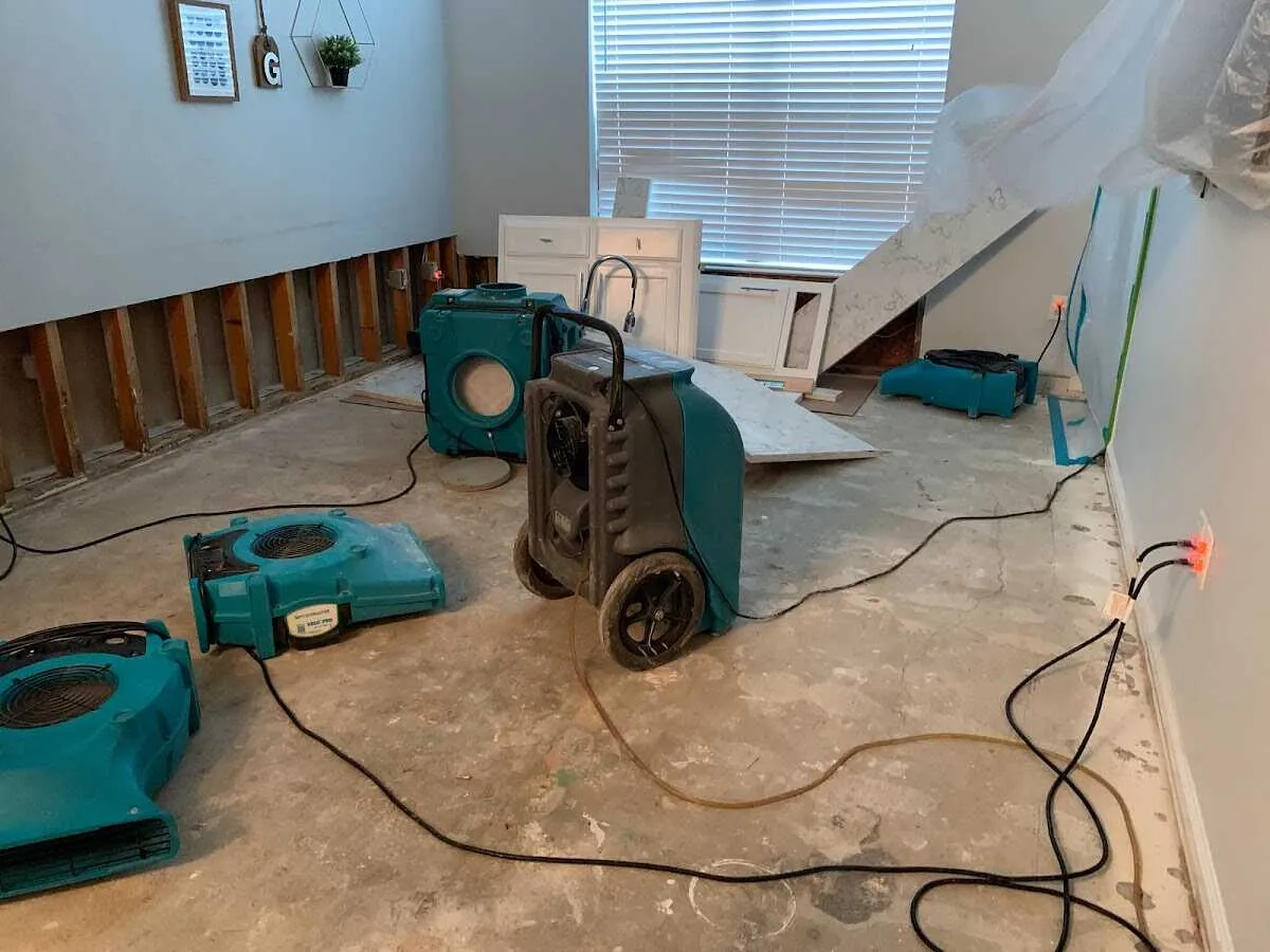 Dehumidifier in flood-cut room for Water Extraction & Removal in Windcrest